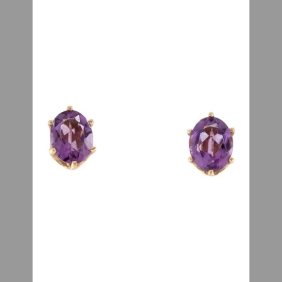14k Gold More than a carat and a half each of Amethyst earrings - Picture 1 of 7